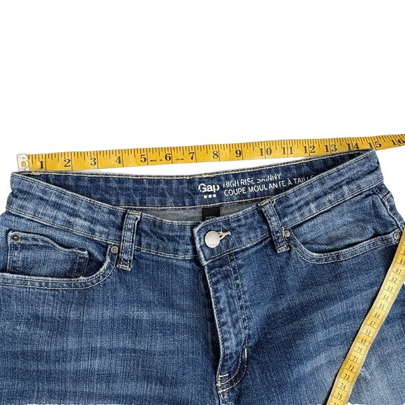 👖GAP True Skinny Mid-Rise High Stretch Jeans Women's 10/30 – Dark Medium Indigo - Picture 5 of 9